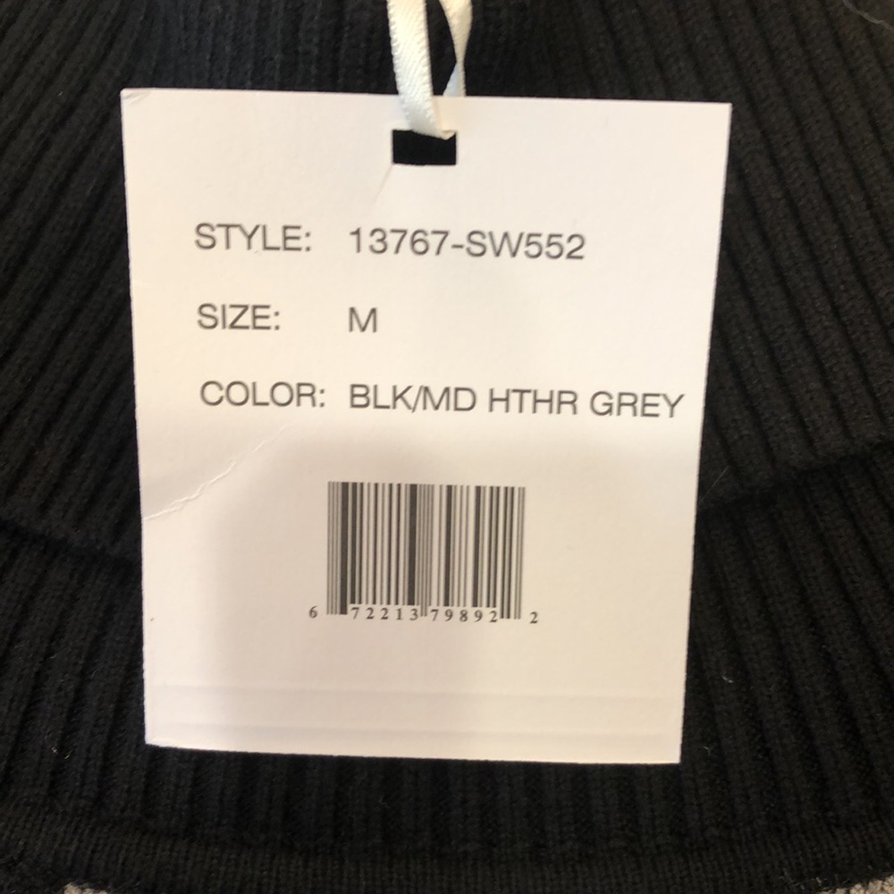Black and Gray Houndstooth Men's Sweater - Picture 3 of 3